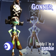 Frame-21.png 🏴‍☠️Gonner By Daddy, I'm a Zombie - CHARACTER SCULPTURE 3D STL (KEYCHAIN) 🧟‍♂️