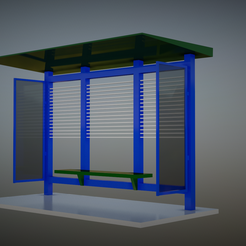 busstop-lowpoly-1.png Fichier STL Arrêt de bus en polyéthylène・Plan à imprimer en 3D à télécharger