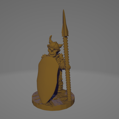 Broken Horn Spear Warrior.png Download STL file Undead Raider Spear Sentry • 3D print model, Ellie_Valkyrie