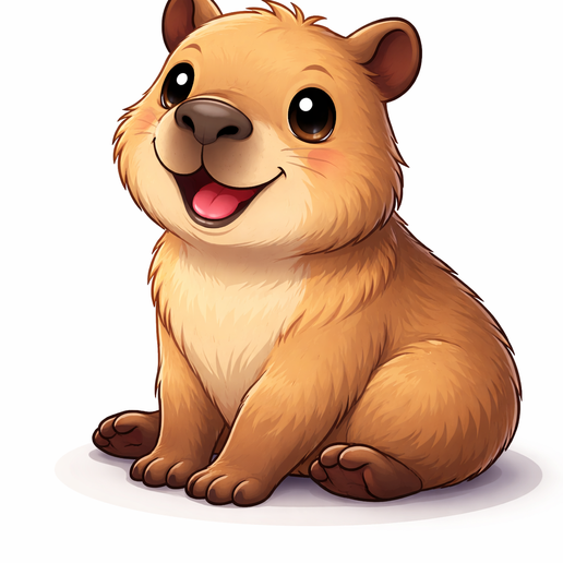 Capybara Smiling Cartoon - Cute Decorative Figure