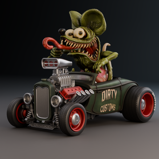 🥵 High Custom Hot rod full kit Ford coupe 1933 + bonus Rat Fink
