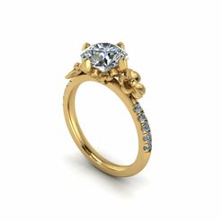 1.jpg STL file Pav Solitaire Ring R2・3D printer model to download