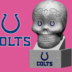 httyty.png NFL Indianapolis Colts Estatua de la calavera de azúcar - impresión 3D