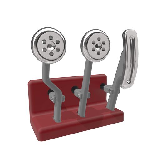 Vintage Scale Auto Pedal Set for Manual Autos - 3D model önizlemesi