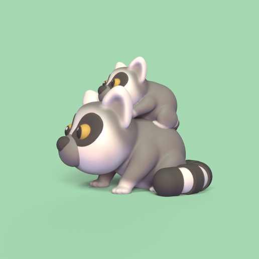Lemur With Baby 3D model