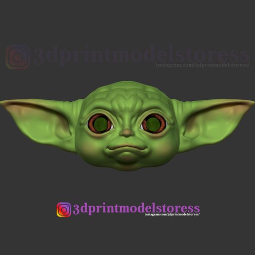 Yoda_Baby_Helmet_3D_Print_01.jpg Mandalorian Baby Yoda Helmet Costume - Star Wars Cosplay Props