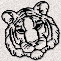 project_20230814_1415318-01.png Archivo STL tigre arte de la pared tigre decoración de la pared 2d arte animal・Objeto de impresión 3D para descargar