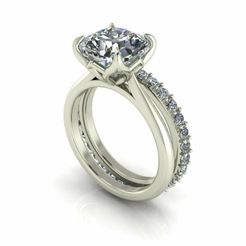 1.jpg STL file Solitaire One Stone Diamond Ring R31・3D printing model to download