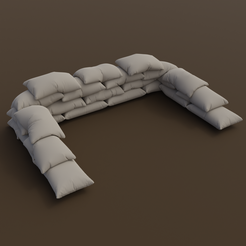 sacs2_1.png Archivo STL SACO DE ARENA U PARED PARA DIORAMA MILITAR 1/35・Objeto imprimible en 3D para descargar