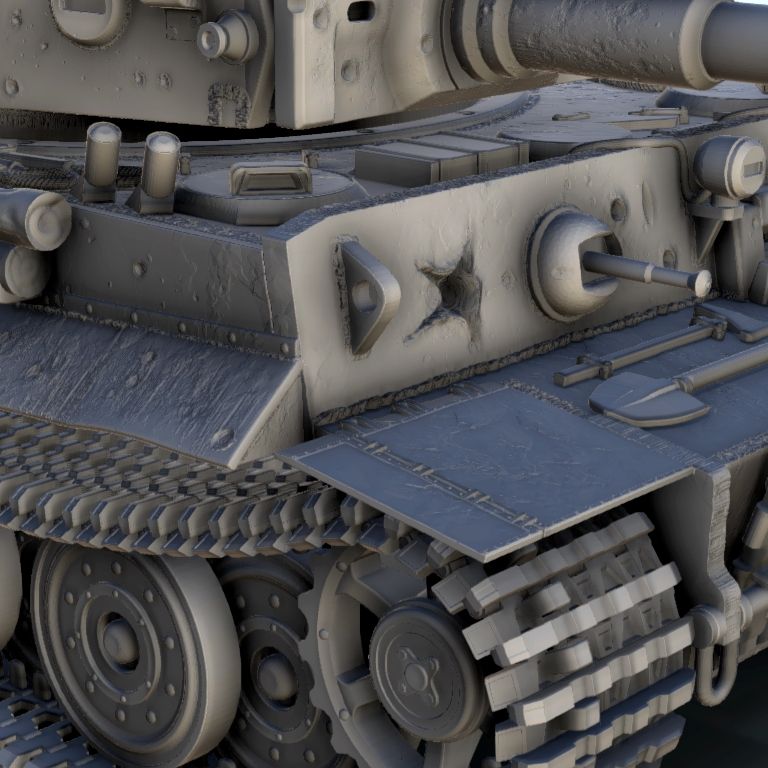 12.jpg STL file Panzer VI Tiger I Ausf. E - WW2 German Flames of War Bolt Action 15mm 20mm 25mm 28mm 32mm・3D print design to download, Hartolia-Miniatures