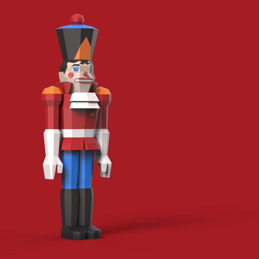 NutrackerPrince_RedBackground_Edit.jpg Low Poly Nussknacker Prinz