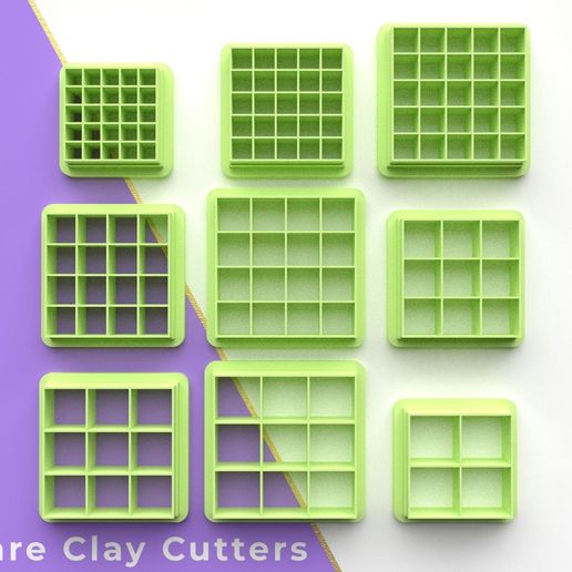Tools Clay, Square Clay Cutters | Polymer Clay Earring Tools | STL File for 3D printing | 9 Size