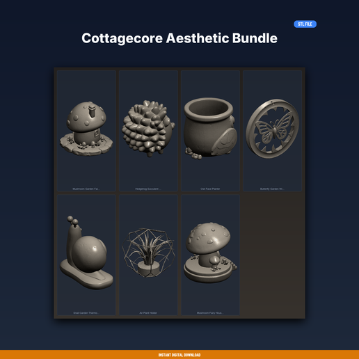 Cottagecore Aesthetic Bundle - 7-Model STL Bundle
