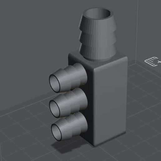 3 way distribution manifold 3D model preview