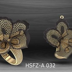 HSFZ-A-30-Copy.jpg STL file Gold Ring Earring and Pendant R32・Template to download and 3D print