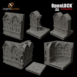 Wizards-Bookcase-Composite-OpenLock-Thumbnail.jpg OpenLOCK Wizards Library Bookcase set - Necromancer Set - LegendGames