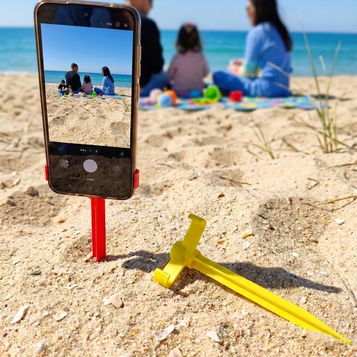 Beach Sand Phone Holder - Spike Mount for Selfies & Videos (100% 3D Printed) 3D model