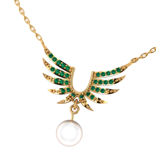 Pearl wings pendant 3D model