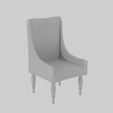 Chair-Grey-Mesh-Image.png Leather Dining Room Armchair 3D Model