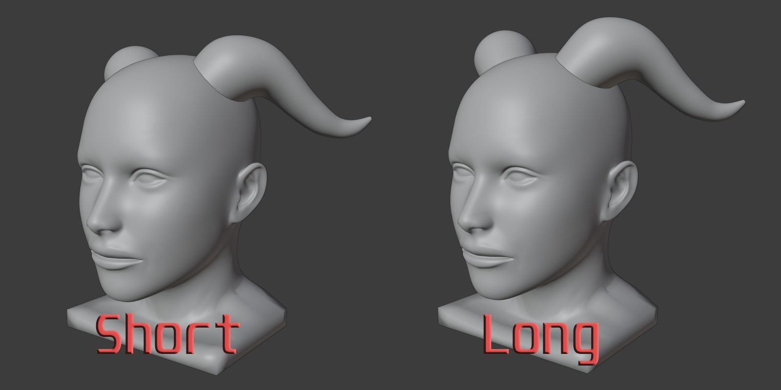 short long.jpg STL file Ganyu Cosplay Horns - Genshin Impact・3D print design to download, BrandonMaker