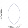 almond~9.75in-cm-inch-top.png Almond Cookie Cutter 9.75in / 24.8cm