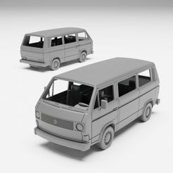 VW_2.jpg 3D file VW T3 - H0 scale van model kit・3D printable design to download