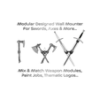 Modular-Weapon-Wall-Mounter-Promo-2.png Modular Sword & Axe Wall Mounters | Single OR Double Versions Available | Pick Your Display Options | By CC3D