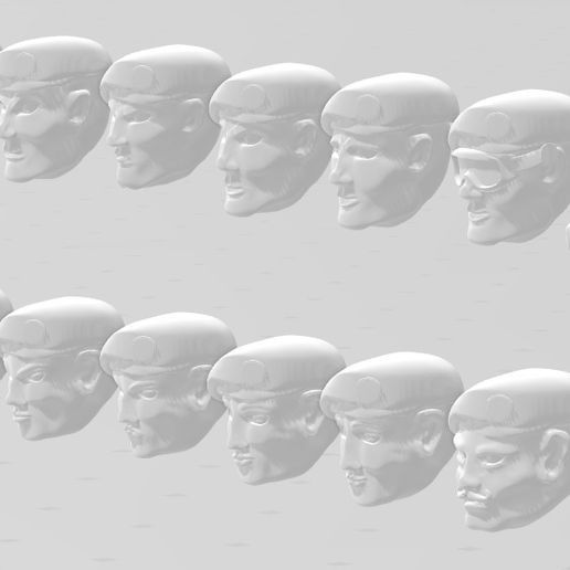 28mm Special Forces Beret Head Set 3D model