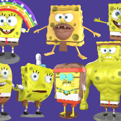 pORTADA.png 3D-Datei 7 Printable models Spongebob memes pack print・3D-druckbares Modell zum herunterladen