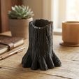 tmp2pwk98xr.jpg Tree Stump Holder - Woodland Desk Organizer and Rustic Decor