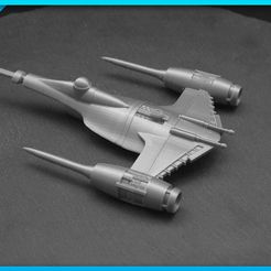 mando-n1-starship-thumb-sm.jpg STL-Datei Mando's N-1 Naboo Starfighter - geteilt kostenlos・3D-druckbare Vorlage zum herunterladen, Adafruit