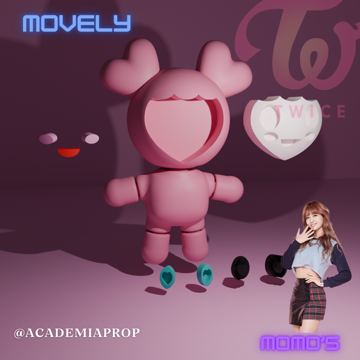 👾 LOVELY-TWICE -MOMO-MOVELY-FLEXI MULTICOLORED・ 3D File for 3D
