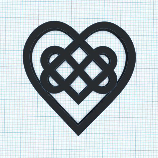 Celtic Heart Knot, rune, Infinity heart knot, Symbol for eternal, everlasting love, hearts stencil, embross, mold, Valentine's Day ornament, wedding decor, wall art decoration, anniversary topper, talisman, charm, pendant 3D model