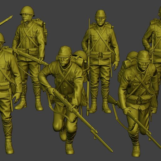 3D file Japanese soldiers ww2 J1 Pack1・3D print object to download・Cults