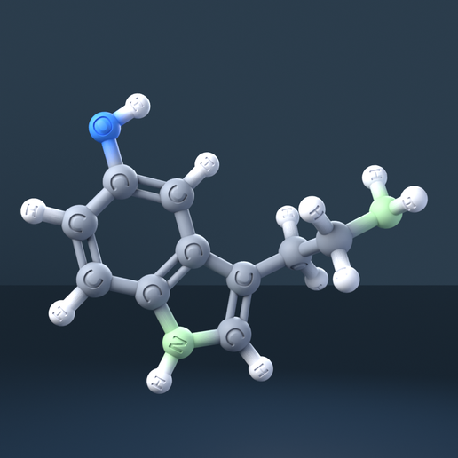 Serotonin 3D Molecular Model — CAS 50-67-9