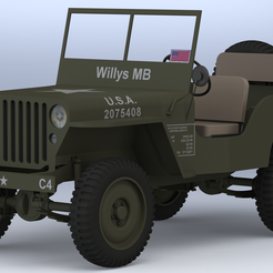 Jeep-MB-01.png Fichier STL Jeep Militaire・Design pour imprimante 3D à télécharger