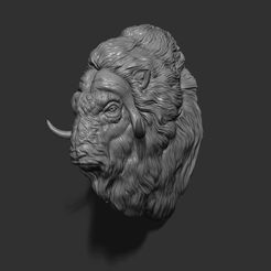 4.jpg Archivo STL Busto con cabeza de buey almizclero・Modelo de impresora 3D para descargar