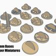 25pms.jpg 25mm Bases (x16) for Paper Miniatures perfect for Dungeons & Dragons or Other Tabletop RPG games