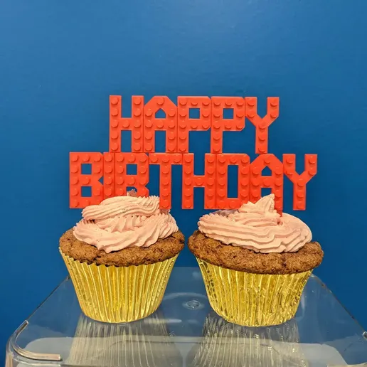 Happy Birthday Cake Topper - Lego Style | 3D Printable STL