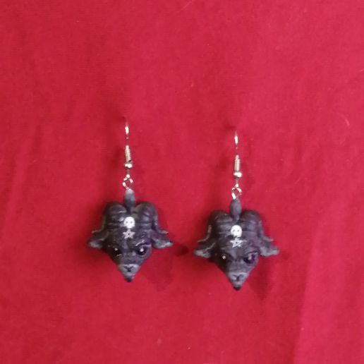 Earrings Satan / Baphometh Earrings 3D model