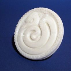 1.jpg Free STL file Year of The Snake Stamp・Template to download and 3D print