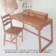 scandinavian-AMARA-inspired-LA-SALLE-DESK-miniature-furniture-6.png Miniature Amara-inspired La Salle Desk with IKEA-Inspired Jokkmokk Chair, Miniature Study Table With Chair, Miniature Office Desk