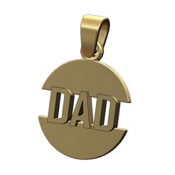 DAD-split-round-pendant-charm-00.jpg STL file Dad split round pendant with bail 3D print model・Model to download and 3D print
