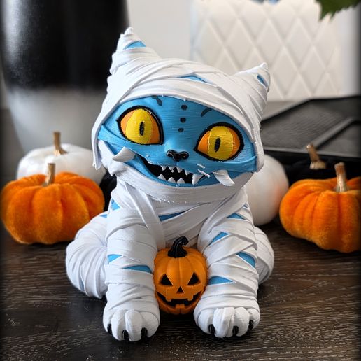 K-Pop Demon Hunters: Playful Mummy Derpy Cat Wrapped Up for Halloween 🐱🎃Full AMS Color 3MF File and Commercial License
