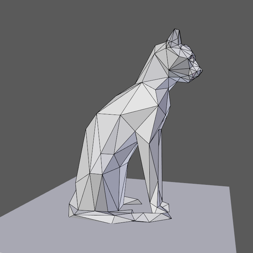 0007.png Download free OBJ file Low poly sitting cat • 3D print design, Vincent6m