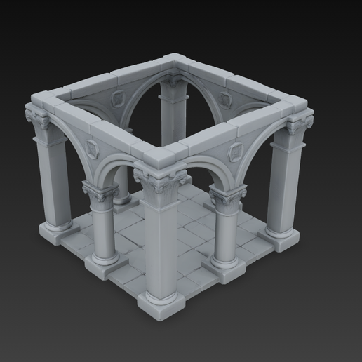 🟪 Open Square Arch Structure – Single-Piece Architectural STL Model ...