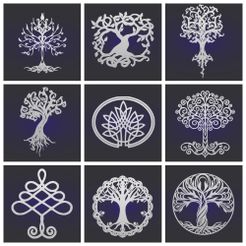 MyCollages-3.jpg Set of decorative murals, wall decoration, panno, celtic tree of life. Part 3