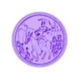 jester riding donkey.stl Jester riding a donkey coin token wall art