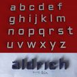BF62.jpg ALDRICH lowercase 3D letters STL file