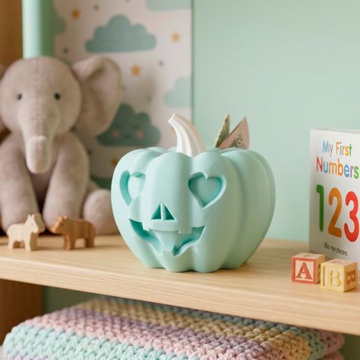 Cute Heart-Eyed Pumpkin Piggy Bank / Money Box